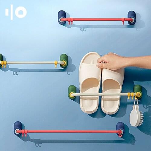 Space-saving and seamless sticking shoe rack wall sticking bathroom wall-mounted slippers shelf bathroom accessories