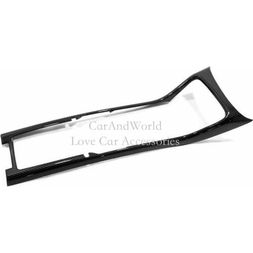 Carbon fibre Console Gear Shift Box Water Cup Holder Panel Cover Molding Frame Trims For Volvo XC40 2018 2019 Car Accessories