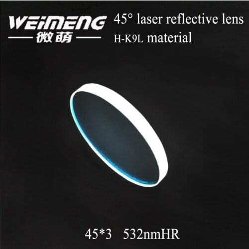 Weimeng 45 degrees laser reflective lens laser mirror optical glass 45*3mm H-K9L 532nm HR for laser cutting makking machine