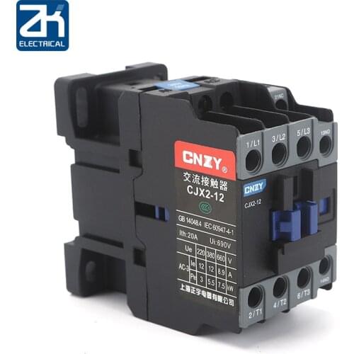 (LC1)CJX2-12 low voltage AC contactor high quality 12A 1NO+1NC 110V 24V 380V 36V