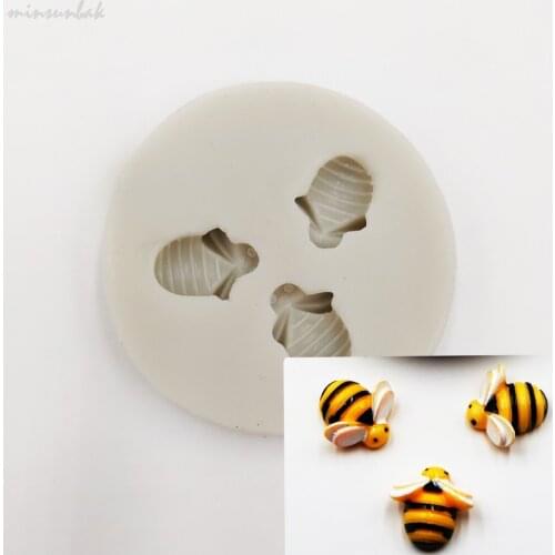 Minsunbak Mini Cute Bee Shape Chocolate Cake Decorating Tool Fondant Silicone Mold