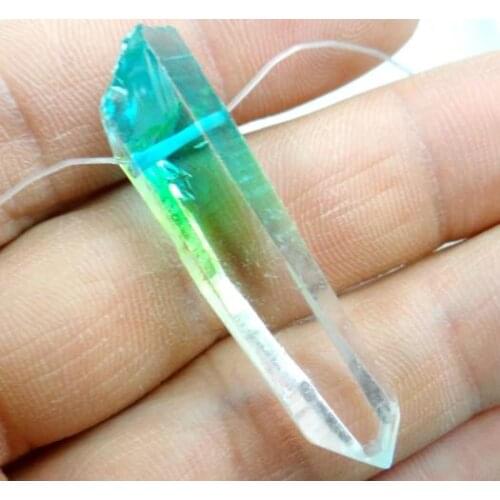 New Natural stone Turquoises Quartz Crystal Titanium Crystal pendant for diy Jewelry making necklace Accessories10PCS wholesale