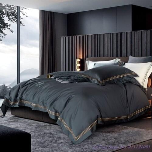 Duvet Cover 100s long-staple cotton satin cotton light luxury quilt cover High Quality hotel Bedding European-style Bedding Set