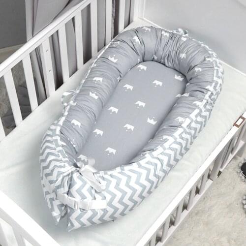 80*50cm Newborn Baby Nest Bed Portable Crib Travel Bed Infant Toddler Cotton Cradle Washable for Kids Bed Bassinet Bumper