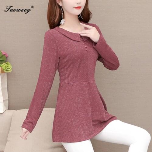 Casual solid red fashion woman blouses 2020 long sleeve OL blouse women tops and blouses blusa feminina shirt women