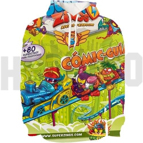 3D Printed Pullovers Kids Superzings Sweatshirt Children Super Zings Hoodie Boys Girls Cartoon Harajuku Streetwear Spring Winter