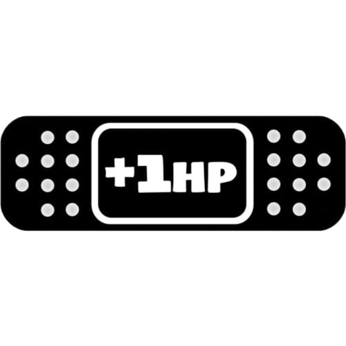 12*4CM Cartoon +1HP BAND AID JDM Decal Car Sticker Accessories Black/Silver Vinyl S8-1442