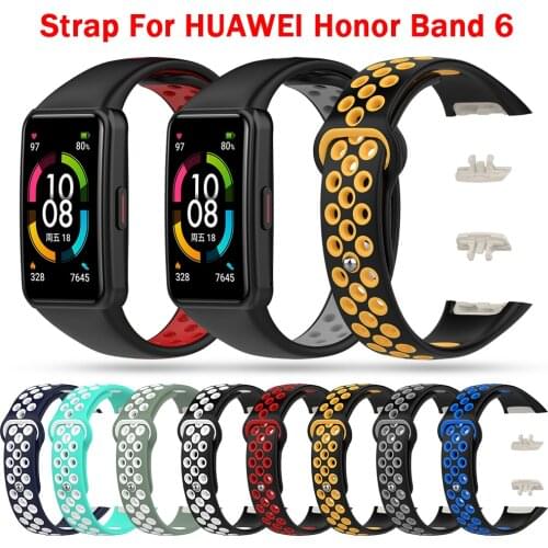 2021 New Soft Silicone watch Straps For Huawei Honor band 6 smart watchband Replacement Bracelet for Huawei band 6 Adjustable