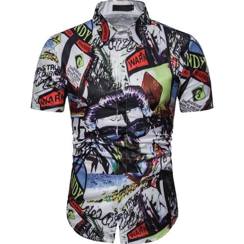 Hip hop Short sleeve shirt men 3D Printed fashion mens shirts Streetwear vintage clothing hawaiian shirt man