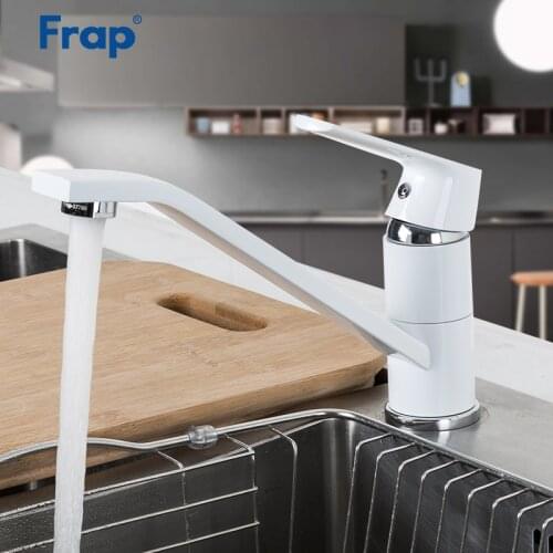 FRAP Kitchen Faucet green orange white kitchen sink faucet 360 rotation water mixer tap faucet deck mounted sinle handle faucets