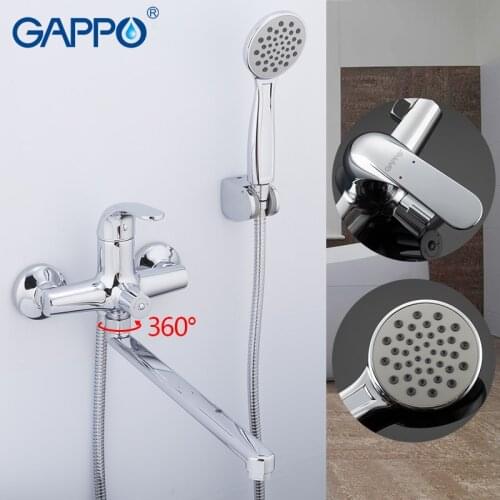 GAPPO bathtub Faucets bathroom bathtub mixer rainfall mixer water taps brass chrome bath faucet wall mounted bathtub spout ducha