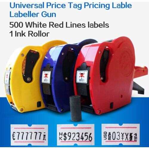Universal Price Tag Pricing Lable Labeller Gun MX-5500 EOS 8 Digits +500 + 1 Ink Roller Free Shipping