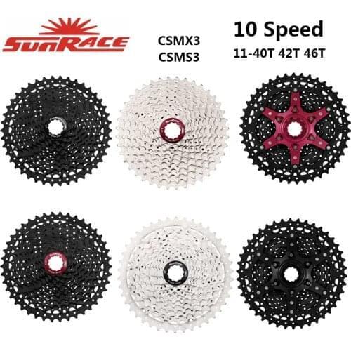 SunRace CSMS3 CSMX3 11-40T 11-42T 11-46T 10 Speed Wide Ratio bike bicycle mtb freewheel 40t 42t 46t Cassette