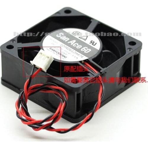 Sanyo Denki 109R0612S474 DC 12V 0.11A 60x60x25mm Server Cooling Fan