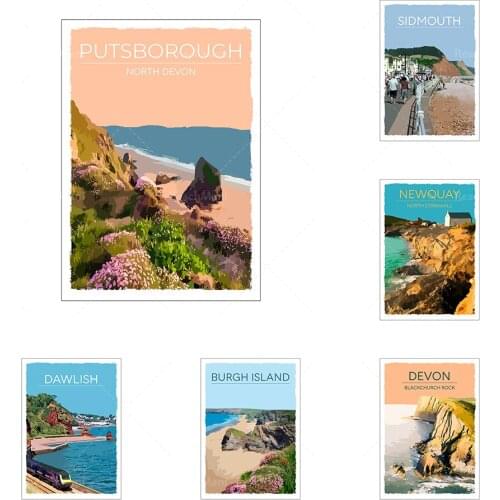 Retro vintage style travel poster canvas picture