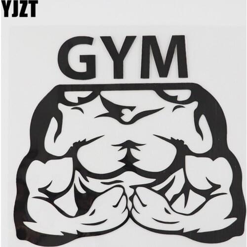 YJZT 16.3CMX14.9CM Cook Muscle Strong Athletes Gym Vinyl Car Sticker Black/Silver 8A-0967