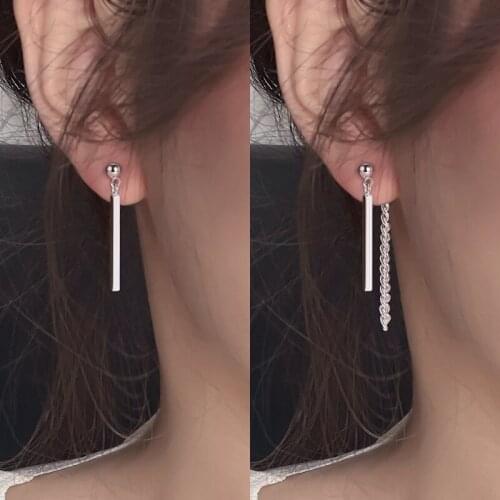 2021 New Arrivals Long Crystal Tassel Silver Color Dangle Earrings for Women Wedding Drop Earing Retro individuality Jewelry