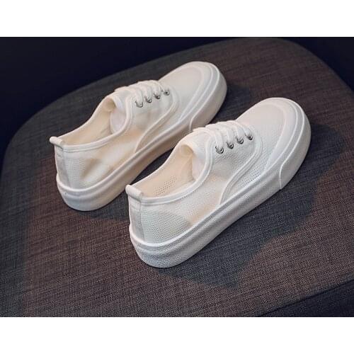 Women Sneakers Platform Shoes Female Mesh Flats Shoes Walking Sneakers White Vulcanize Casual Female Ladies Spring Autumn Shoes