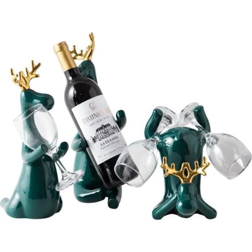 Gold Miniature Model Home Decoration Pictures Creative Wine Rack Holder Living Room Decoration Ornaments Glass