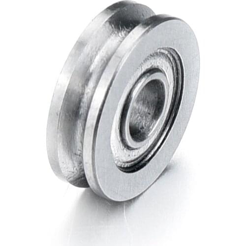 1Pcs Mini 3x10x3mm U603 U Groove Guide Pulley Rail Ball Bearing Steel Wheel Double-sided Metal Seal Miniature Bearing