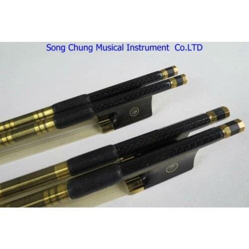1 Pc Prefessional Carbon Fiber Violin Bow 4/ Good balance Nataul White Horsehair Pairs Eye Ebony Frog Copper Parts fittings
