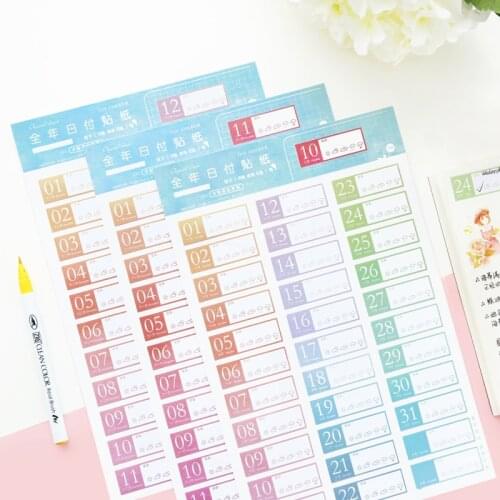 2021 Undated DIY 365 Days Index Paper Sticker 190mm*290mm