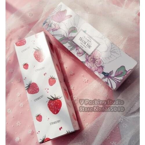 21.5x7.3x5cm Romantic pink flower Biscuits Candy Box, Cookies packaging box Party Decoration boxes 100pcs/lot