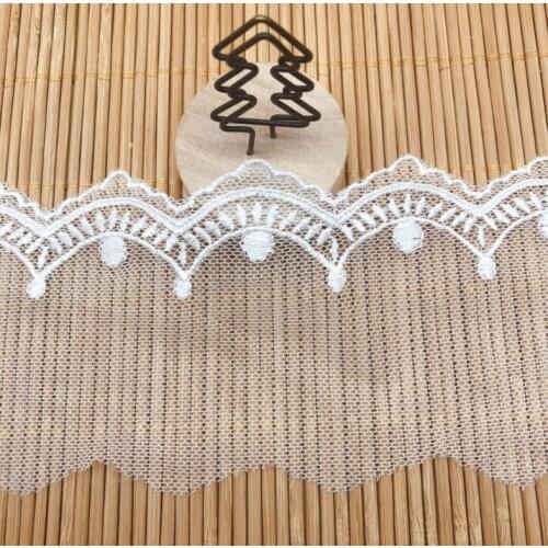 3 Meters Polyester White Flower Lace Trim Sewing Dentelle diy National Lace Fabric Jewelry Hair Accessories Garments 6.6cm