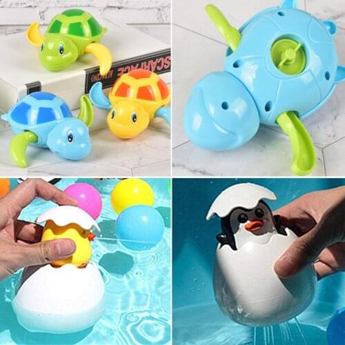 3pcs Toddler Toys Bathing Baby Water Toy Bathtub Infant Swim Turtle Wound-up Chain Clockwork Kids Beach Shower Bath Toys