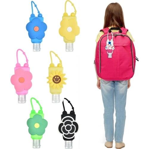 6PCS Mini Hand Sanitizer Split Bottles Cute Cartoon Bath Shower Hand Gel Holder Portable Liquid Soap Dispenser Hand Cleaning