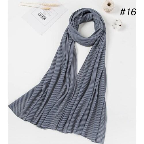 85*180CM Pearl Chiffon Pleated Womens Monochrome Headscarf Pure Color head scarf headwraps for women muslim fashion chiffon