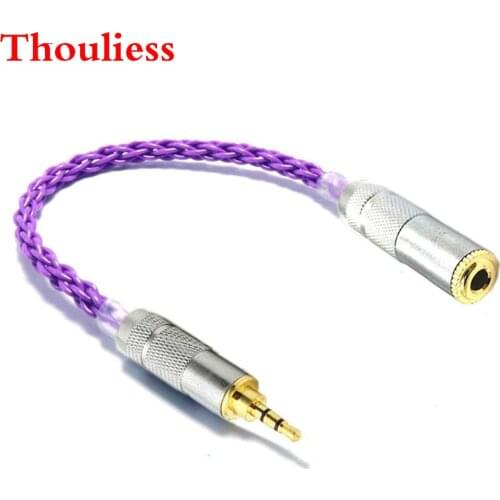 Thouliess HIFI 2.5mm TRS 3pin Male to 3.5mm Stereo 3pin Female Hi-End Audio Adapter 2.5mm to 3.5mm Silver Plated Cable Connector