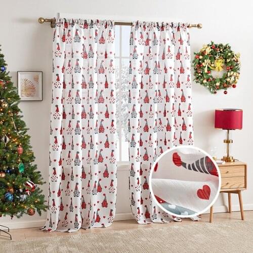 European-style Modern Cartoon Bamboo Festival Christmas Villain Ribbon Blackout Curtains Curtains for Living Dining Room Bedroom