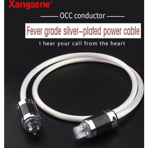 Xangsane 5N OCC silver-plated HiFi audio power cable audio amplifier amplifier US\AU power supply upgrade line 1.5mm² single