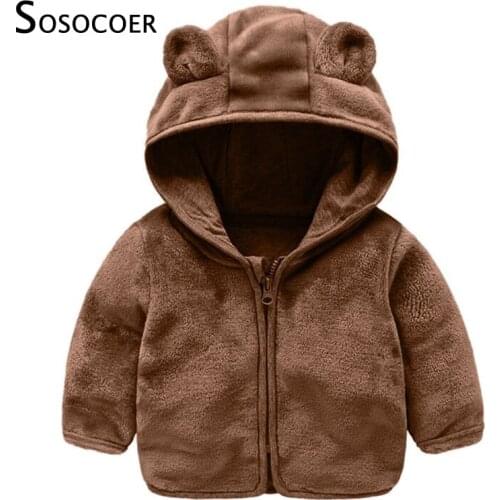 Jacket for Girls Coat Jacket Children Girls Winter Coat Kids Coats Boy Hoodies Bear Design Hooded Zip Outwear Korean Kid Clothes