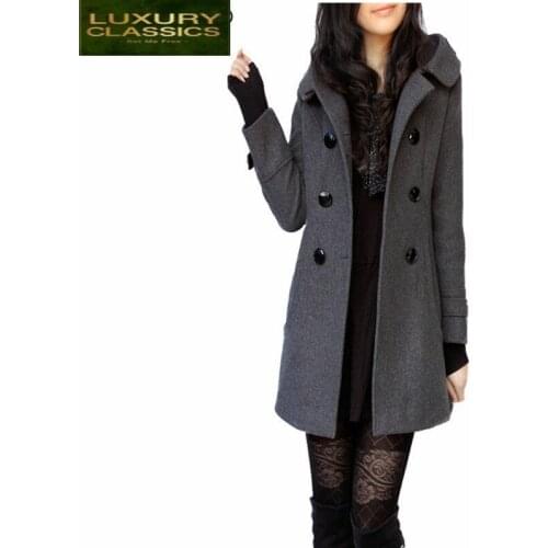 Jackets Wool Womens Autumn Long Elegant Female Winter Jacket Plus Size Overcoat Lady Outerwear Long Sleeve Coats LWL483