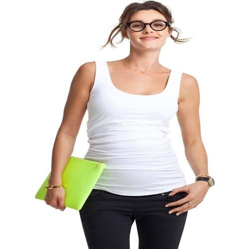 Maternity Women Summer Sleeveless Sexy O-Neck Vest Tee Tops New Mom Western Style High Elastic Casual Fashion Underwear Vest