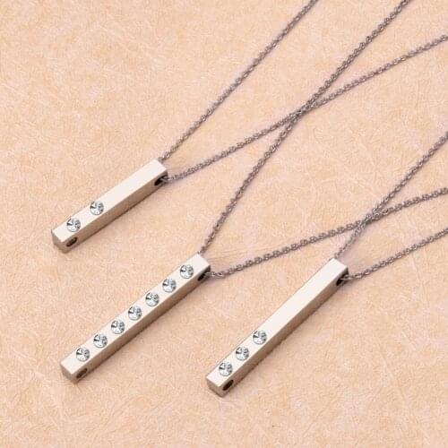 Yoiumit Fashion Square Pendant Puzzle Necklace Wholesale Stainless Steel Couple Jewelry Necklace Men And Women Gifts