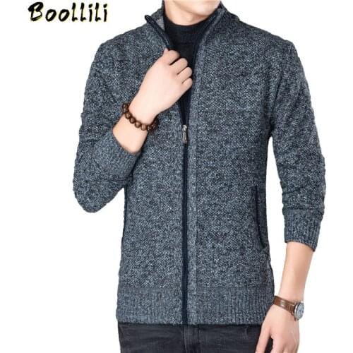 Mens Sweaters 2020 Autumn Winter Thick Cotton Cardigan Men Casual Sweater Solid Long Sleeve