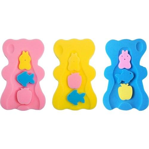 Soft Infant Bath Sponge Skid Proof Baby Bath Mat Newborn Odor Free