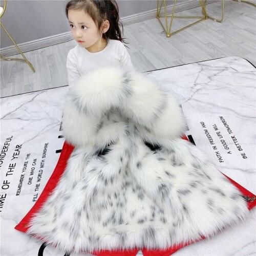 New 2021 Winter Children Clothing Thick Warm Faux Fox Fur Jacket Coats Kids Girls and Boys Fashion Zipper Snowsuit Outwears X04