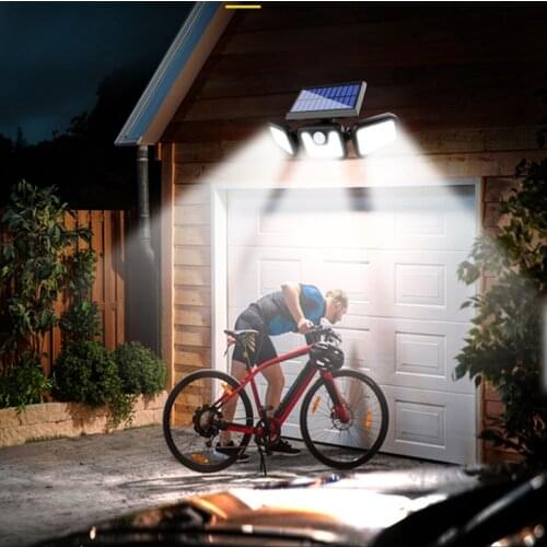 New china good Creative Design Three Head Motion Radar Sense Solar Power Sunshine charge Led Wall Lamp Outdoor