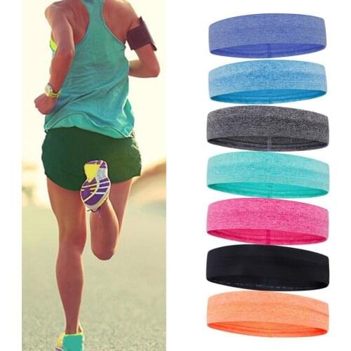 Solid Color Effective Athletic Sports Headband Sweatband Anti-skid Strips Basketball Sweatband High-elastic for Exercise