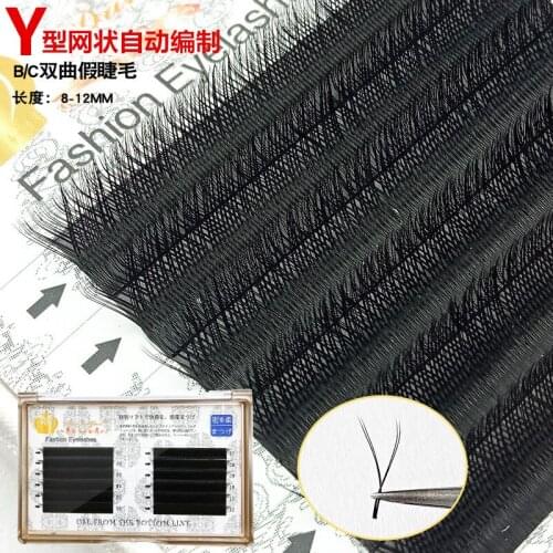 Japanese Style YY Shape Eyelashes Extensions Rapid Blooming lashes B/C Curl Hand-woven wimpers individual eyelashes soft