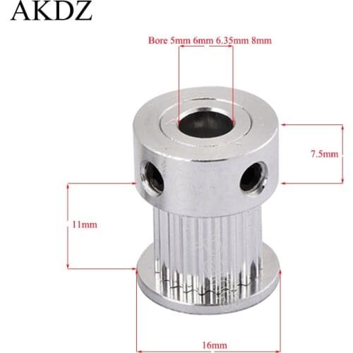 GT2 Timing Pulley 20 teeth Bore 3.17mm 4mm 5mm 6mm 6.35mm 8mm for width 9mm 10mm 2GT Synchronous Belt Small backlash 20Teeth