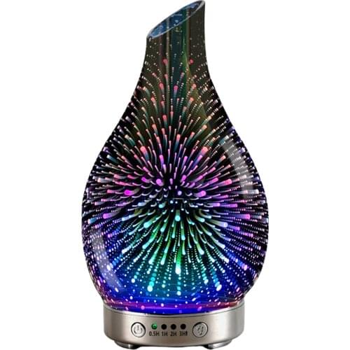 Glass 120ml Essential Oil Diffuser Aromatherapy Ultrasonic Humidifier Timer Setting for Home Office Room Leisure SPA Gift