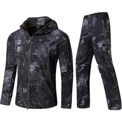 Tactical Kryptek Black Jacket Lurker Shark Skin Soft Shell TAD Outdoor Military Uniform Set Waterproof Windproof Hunting Clothes