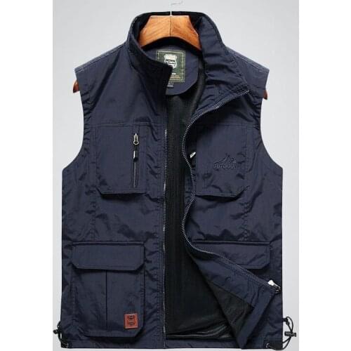 New Outdoor Casual Vest Men Military Multi-pocket Zipper Jackets Sleeveless Male Photography Fishing Mans Tourism Drift Vests