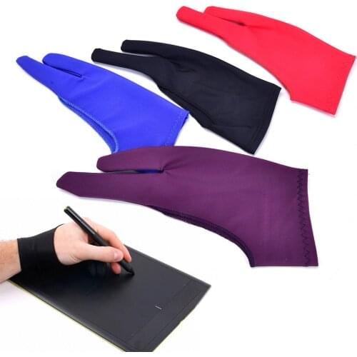 1pc 2 Finger Anti- Fouling Glove For Right And Left Hand Artist Drawing For Any Graphics Tablet Pen Graphic