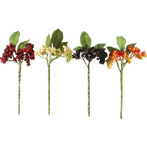 1PC Artificial Berry Christmas Berry Stem Decorative Plastic Berry Pick Fake Berry Branch Home Ornaments Wedding Banquet Decor